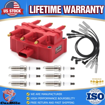 Juego de bobinas de encendido y bujías y cables UF305 para Jeep Wrangler V6 2007-2011 3,8 L Foto 1 de 4