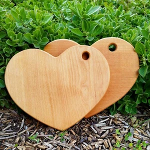 Handmade Heart Wooden Cutting Board & Serving Platter - Romantic, Valentine Gift - Picture 1 of 10