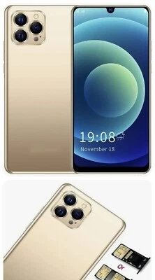 Landvo IP12 Pro+ 6.26" Screen 1+8GB RAM Dual Sim Android Smartphone- Gold - Image 1 of 4