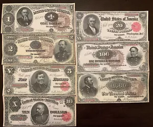 Reproduction Full Set 1890 US Treasury Notes $1-$1000 Read Full Description!! - Picture 1 of 15