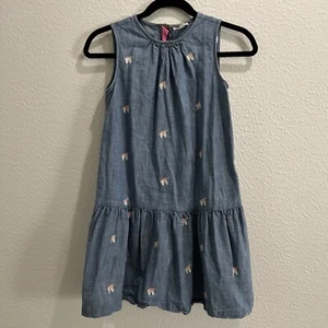 j crewcuts girls Size 10 Denim Dress Sleeveless Unicorn Embroidered  - Picture 1 of 7