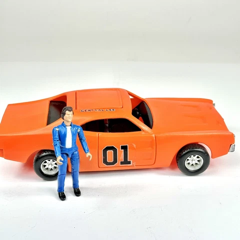 Mego Dukes of Hardard General Lee with Luke - Missing Rear Fender and Sticker Cover