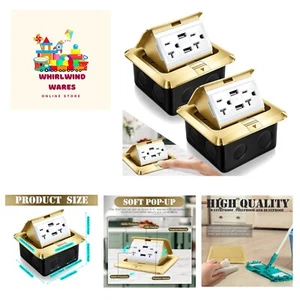 2 Pack Pop up Floor Outlet Kit Waterproof Electrical Outlet Cover Box with 4.... - Picture 1 of 7