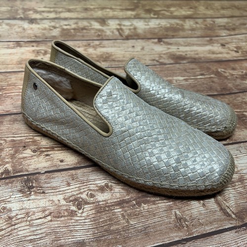 Ugg Australia Sandrinne cesto metallizzato oro espadrillas 1010196 Oxford ballerine