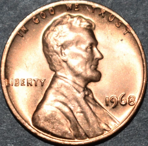 1968 P Lincoln Memorial Penny Brilliant Uncirculated (BU) Cent Cover