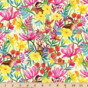 Somebunny To Love Yellow Bunnies DMB2727 Half yard continuous cuts - Picture 1 of 1