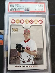 2008 Topps Max Scherzer #UH280 Update & Highlights Rookie RC PSA 9 - Picture 1 of 2