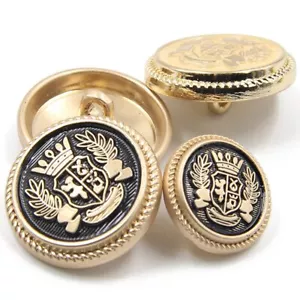 Buttons 10pcs Sets Metal Wheat Crown Retro British Styles Classical for Clothing - Picture 1 of 11
