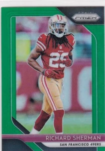 2018 PRIZM FOOTBALL GREEN REFRACTOR #27 RICHARD SHERMAN-49ERS - Picture 1 of 1