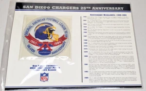 San Diego CHARGERS ~ 25th ANNIVERSARY NFL TEAM PATCH Willabee Ward 1984 - Picture 1 of 2