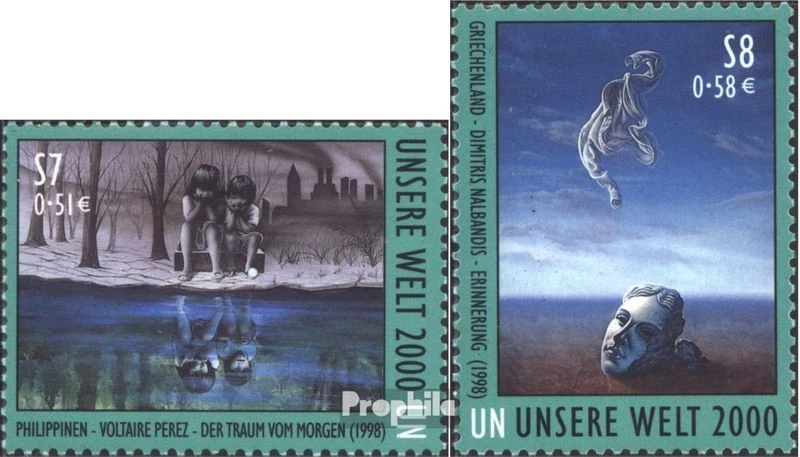Naciones Unidas - Viena 307-308 (completa edición) sobres primer día 2000 Gemäld - Imagen 1 de 1