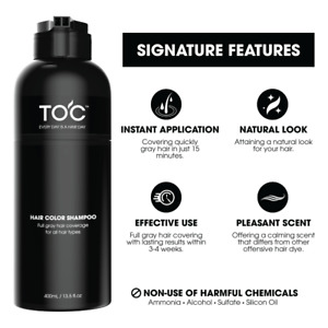 TOC Hair Color Shampoo Instant Cover Gray Hair withou Ammonia Dau Goi Phu Bac