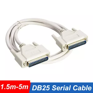 Serial RS232 Cable DB25 Male to Male Fully Wired all Pins Connected 1.5m 3m 5m - Picture 1 of 9