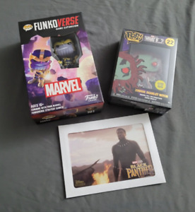 Funko Marvel 101 Thanos & Pin Zombie Scarlet Witch & Black Panther Litho Lot 3