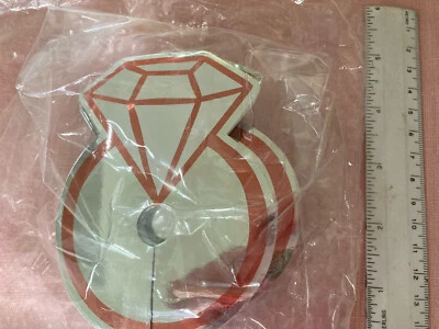 BRIDAL SHOWER ENGAGEMENT PARTY SILVER  ROSE GOLD DIAMOND RING GLASS NAME TAGS 30 - Image 1 of 4