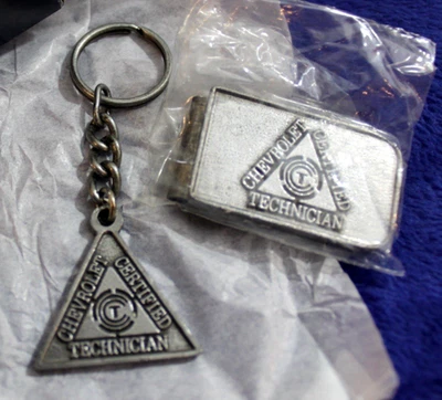 NOS Chevrolet Certified Technician Money Clip & Key Ring Chain Accessory In Box - Image 1 of 4