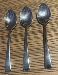 3 Place Oval Soup Spoons 7” Gorham Tristan II Stainless 18/8 Flatware Glossy - Picture 1 of 5