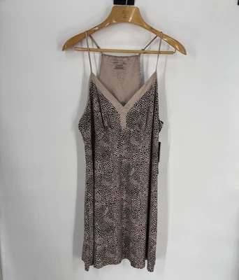 Alfani Intimates Womens Mini Nightdress Size XXL Taupe Animal Print Jersey Knit - Image 1 of 4