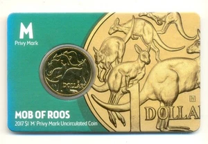 2017 ANDA $1 Mob of Roos " M " Privy Mark Uncirculated Coin - Picture 1 of 2