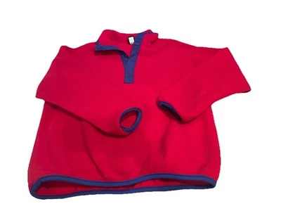 Chaqueta Pullover Lands End Boys 10-12 Rojo Sherpa Cuarto Cremallera Foto 1 de 3