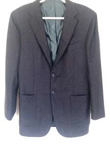 Kiton Brown Black Blazer Jacket 100% Cashmere Handmade Italy Euro Size 54 US 44 - Picture 1 of 18