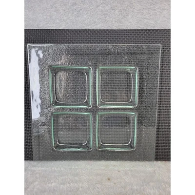 Plato bandeja para servir aperitivo compartimento cuadrado de vidrio transparente Foto 1 de 3