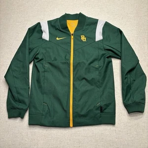 Baylor Bears Jacket Mens Small Green Yellow Nike Dri Fit Full Zip Track Football - Picture 1 of 9