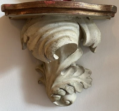 "Aplique de pared de estante de yeso diseño de hoja de acanto 8,25"" x 9""" Foto 1 de 4