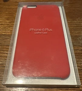 NEW Apple OEM Bright Red Leather Phone Case for iPhone 6+ / 6s Plus MGQY2ZM/A - Photo 1 sur 3