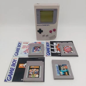 Nintendo Game Boy Classic DMG-1 + NBA JAM, Star Trek, Blades of Steel & Soccer - Picture 1 of 22
