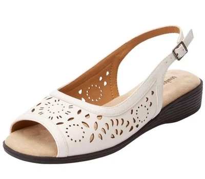 Zapatos Comfortview Mujer 10M Sandalias Mary 21144 Blanco Cordón Clásico Punta Abierta Foto 1 de 4