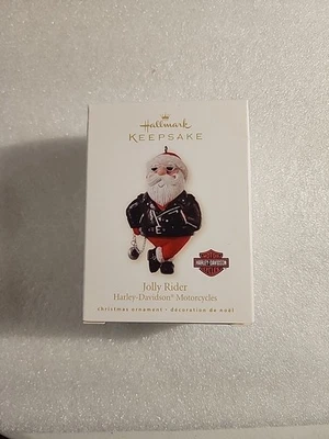 Jolly Rider Harley Davidson Motorcycles Santa Ornament Hallmark Keepsake MINT  - Image 1 of 4