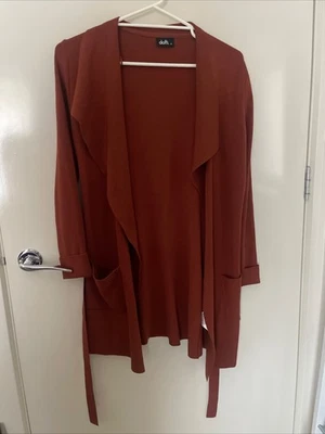 Cárdigan para mujer Dotti - talla XS - marrón - bolsillos y cinturón Foto 1 de 4