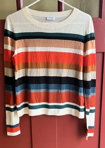 Suéter Akris Punto NUEVO SIN ETIQUETAS Kodak Rayas Lana Multicolor Talla 4 $495 - Imagen 1 de 9
