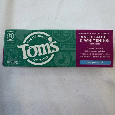 Tom’s of Maine Antiplaque and Whitening Natural Toothpaste Peppermint 1oz. VEGAN - Image 1 of 4