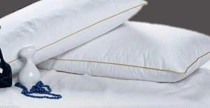 Pair Of Luxury Goose Feather Pillows with 85% Feather 15% Down 100% Cotton Cover - Picture 1 of 2