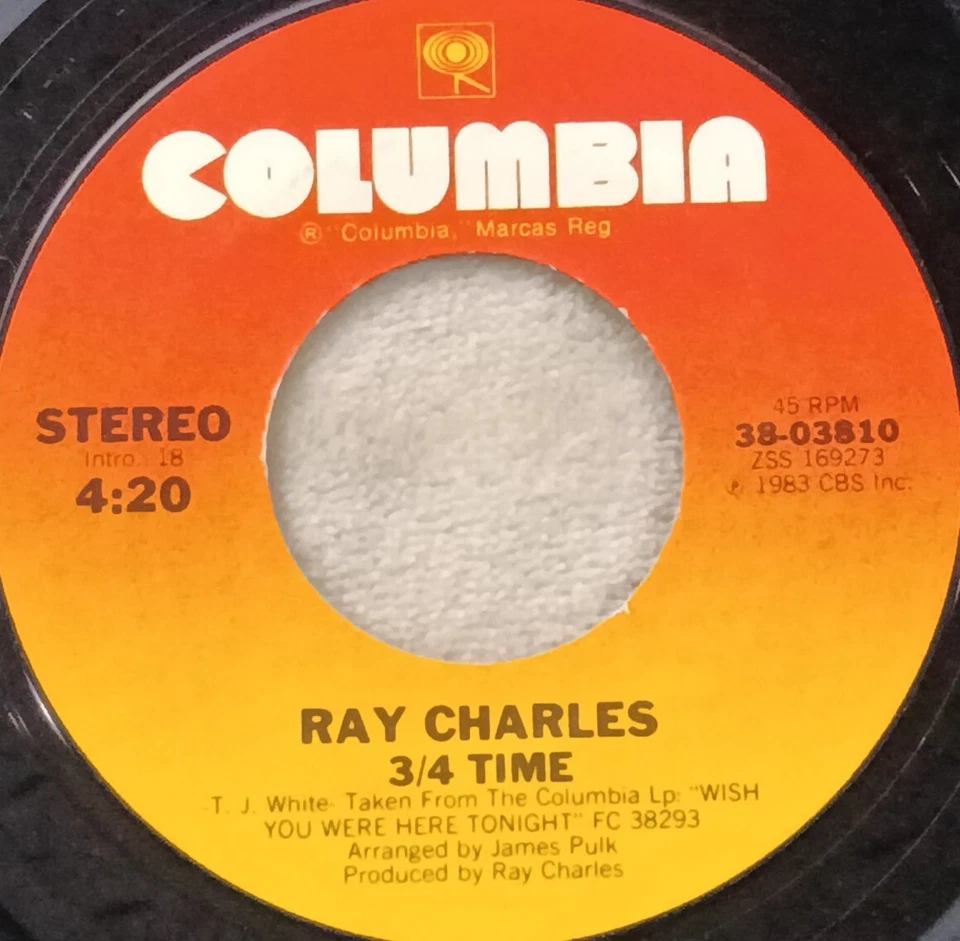 Ray Charles You feel good all over 3/4 time 45 RPM 7" record VG+-VG++ CBS 1983 - Image 1 of 3