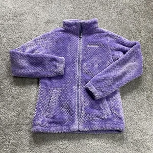 Columbia Fleece Jacket Kids Girls Large 14/16 Purple Full Zip High Neck Outdoor - Picture 1 of 11