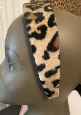Diadema retro marrón leopardo guepardo imitación piel 1,5” W Foto 1 de 2