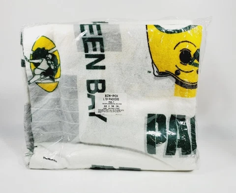 Green Bay Packers Vintage 90s Nylon Twin Blanket The N.W. Co Made in USA Cover