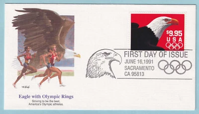 UNITED STATES 2541 FIRST DAY COVER - EAGLE WITH OLYMPIC RINGS - CR326 - Image 1 of 2