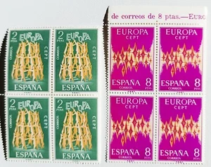 España 2 Bloques de 4 Sellos Edifil 2090 y 2091. Europa-CEPT. - Imagen 1 de 2