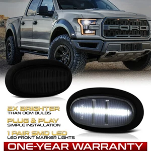 [SMOKED] White LED Strip Fender Marker Lights Corner Lamps For 17-20 Ford Raptor - Picture 1 of 10