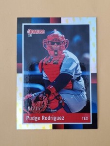 2022 Panini Donruss Voltage 1/25 Pudge Rodriguez #276 Retro 1988 1st Print 1/1 