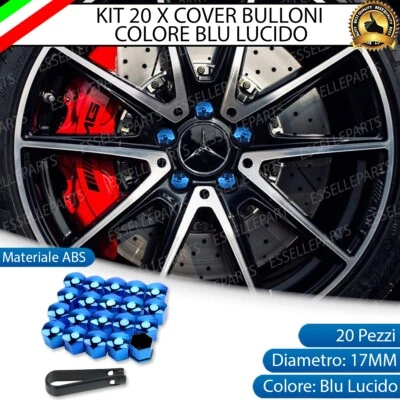 20 X COVER COPRIBULLONI COPRI BULLONE BLU LUCIDO 17MM LAND ROVER RANGE ROVER IV - Immagine 1 di 4