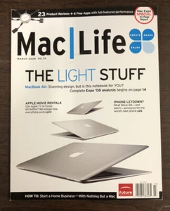 Mac Life Magazine March 2008 The Light Stuff MacBook Air Issue #14 No Label - Imagen 1 de 4