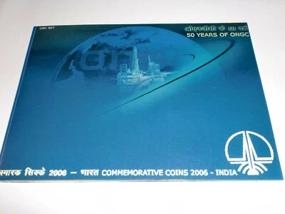 INDIA - 2 COIN PROOF SET " 50 YEARS OF ONGC " - 1956-2006 - RUPEES 50/- & 5/- - Image 1 of 4
