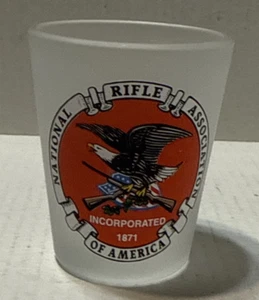 NRA National Rifle Association Of America Eagle With Rifle Shot Glass (frosted) - Picture 1 of 3