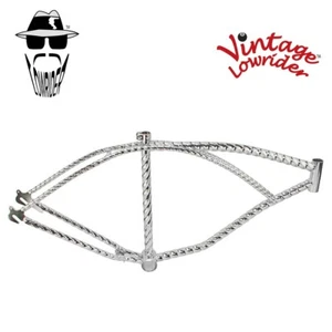 Vintage Lowrider FULL TWISTED 26" BICYCLE CRUISER FRAME CHROME - Picture 1 of 1