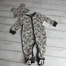 Disney Mickey Mouse Baby Boy Pajama Sleeper Hat Size 6 Months Layette Set Unisex